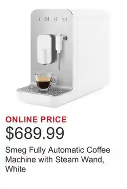 Costco Smeg Fully Automatic Coffee Machine with Steam Wand, White offer