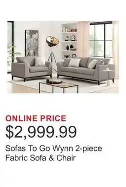 Costco Sofas To Go Wynn 2-piece Fabric Sofa & Chair offer