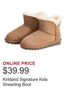 Costco Kirkland Signature Kids Shearling Boot offer