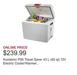 Costco Koolatron P95 Travel Saver 43 L (45 qt) 12V Electric Cooler/Warmer with AC Adapter offer