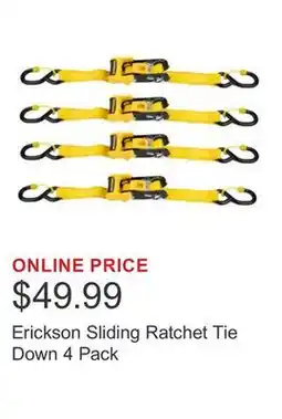 Costco Erickson Sliding Ratchet Tie Down 4 Pack offer