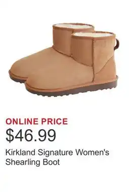 Costco Kirkland Signature Women's Shearling Boot offer