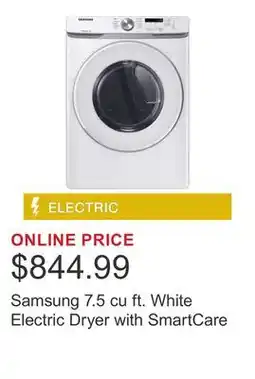 Costco Samsung 7.5 cu ft. White Electric Dryer with SmartCare offer
