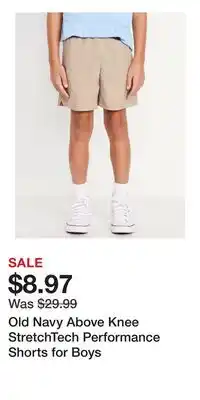 Old Navy Old Navy Above Knee StretchTech Performance Shorts for Boys offer
