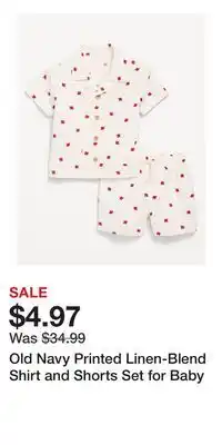 Old Navy Old Navy Printed Linen-Blend Shirt and Shorts Set for Baby offer