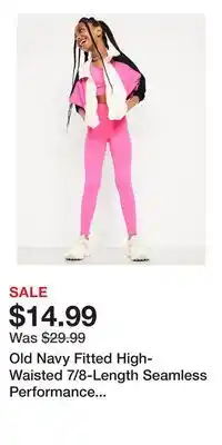 Old Navy Old Navy Fitted High-Waisted 7/8-Length Seamless Performance Leggings for Girls offer
