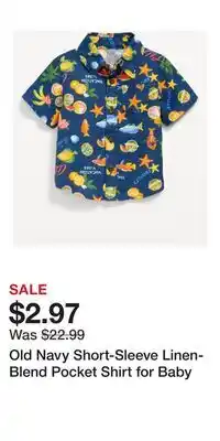 Old Navy Old Navy Short-Sleeve Linen-Blend Pocket Shirt for Baby offer