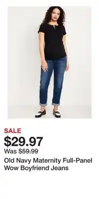 Old Navy Old Navy Maternity Full-Panel Wow Boyfriend Jeans offer