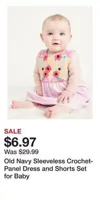 Old Navy Old Navy Sleeveless Crochet-Panel Dress and Shorts Set for Baby offer