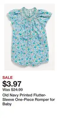 Old Navy Old Navy Printed Flutter-Sleeve One-Piece Romper for Baby offer