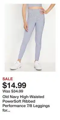 Old Navy Old Navy High-Waisted PowerSoft Ribbed Performance 7/8 Leggings for Girls offer