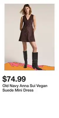 Old Navy Old Navy Anna Sui Vegan Suede Mini Dress offer