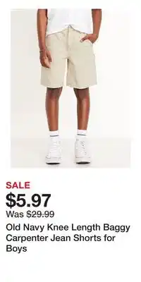 Old Navy Old Navy Knee Length Baggy Carpenter Jean Shorts for Boys offer