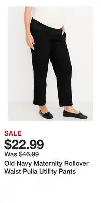 Old Navy Old Navy Maternity Rollover Waist Pulla Utility Pants offer