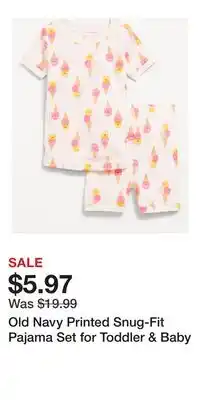 Old Navy Old Navy Printed Snug-Fit Pajama Set for Toddler & Baby offer