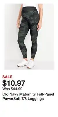 Old Navy Old Navy Maternity Full-Panel PowerSoft 7/8 Leggings offer