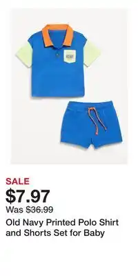 Old Navy Old Navy Printed Polo Shirt and Shorts Set for Baby offer