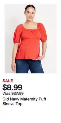 Old Navy Old Navy Maternity Puff Sleeve Top offer