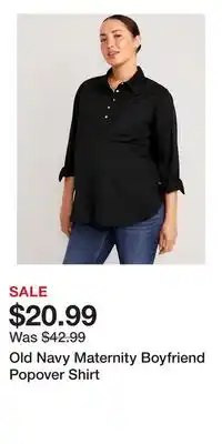 Old Navy Old Navy Maternity Boyfriend Popover Shirt offer