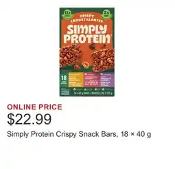 Costco Simply Protein Crispy Snack Bars, 18 × 40 g offer