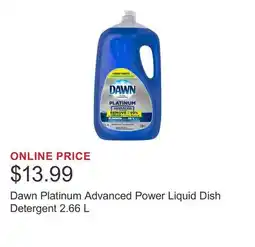 Costco Dawn Platinum Advanced Power Liquid Dish Detergent 2.66 L offer