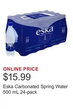 Costco Eska Carbonated Spring Water 500 mL 24-pack offer