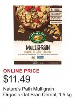 Costco Nature's Path Multigrain Organic Oat Bran Cereal, 1.5 kg offer