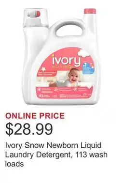 Costco Ivory Snow Newborn Liquid Laundry Detergent, 113 wash loads offer