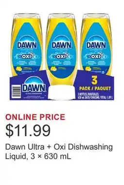 Costco Dawn Ultra + Oxi Dishwashing Liquid, 3 × 630 mL offer