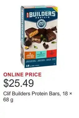 Costco Clif Builders Protein Bars, 18 × 68 g offer