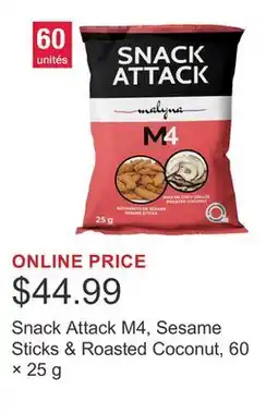 Costco Snack Attack M4, Sesame Sticks & Roasted Coconut, 60 × 25 g offer