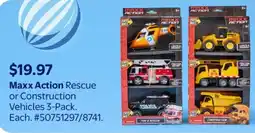 Walmart Maxx Action Rescue or Construction Vehicles offer