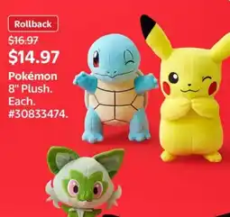 Walmart Pokémon 8" Plush offer