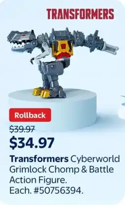 Walmart Transformers cyberworld grimlock chomp & battle action figure offer