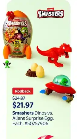 Walmart Smashers Dinos vs. Aliens Surprise Egg offer