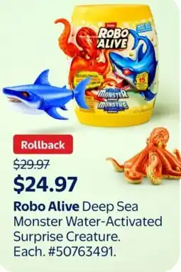 Walmart Robo Alive Deep Sea Monster Water-Activated Surprise Creature offer