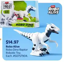 Walmart Robo Alive Robo Dino Raptor Robotic Toy offer
