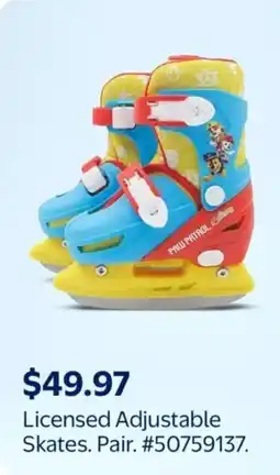 Walmart Licensed Adjustable skates pair offer