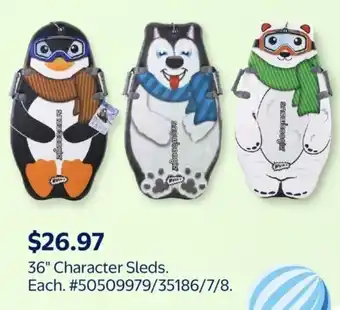 Walmart Character Sleds offer