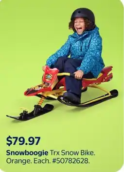 Walmart Snowboogie Trx Snow Bike. Orange offer