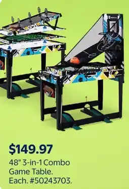 Walmart 3-in-1 Combo Game Table offer