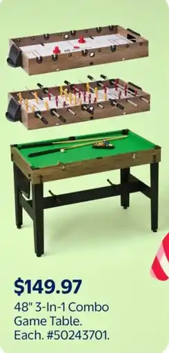 Walmart 3-In-1 Combo Game Table offer