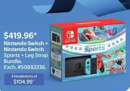 Walmart Nintendo Switch + Nintendo Switch Sports + Leg Strap Bundle offer