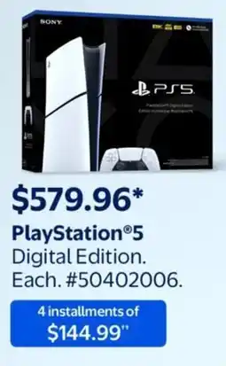 Walmart PlayStation 5 Digital Edition offer