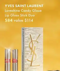Sephora YVES SAINT LAURENT Loveshine Candy Glaze Lip Gloss Stick Duo offer
