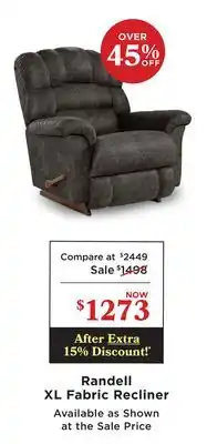 La Z Boy Randell XL Fabric Recliner offer