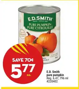 Giant Tiger E.D. Smith pure pumpkin offer
