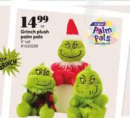 Giant Tiger Grinch plush palm pals offer
