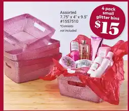 Giant Tiger 4 pack small glitter bins offer