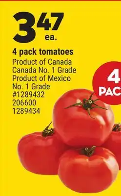 Giant Tiger 4 pack tomatoes offer